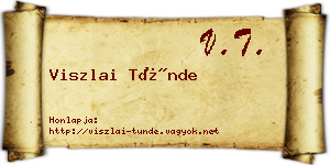 Viszlai Tünde névjegykártya